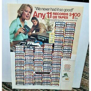 1978 Columbia House 8 Track Tape Club Original vintage print ad 70s